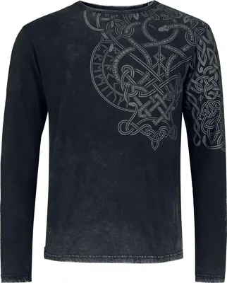 Produktbild von Black Premium by EMP Herren schwarzes Langarmshirt mit Acid-Wash M