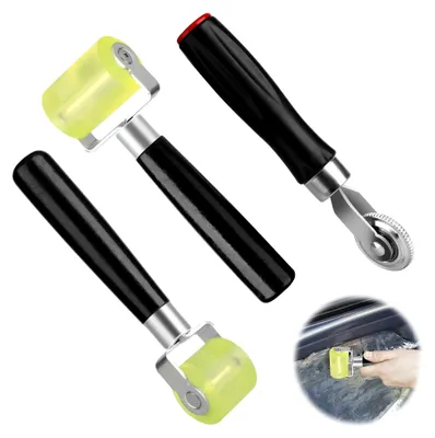 Produktbild von Andrückrollen, 3 Stück Gummirollen 3mm/30mm/50mm, Spurlosen Rollen, Igelwalze für Tapeten, Silikon Andrückwalze Handdruck Roller für Kantenumleimer und Klebebänder