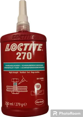 A red bottle of Loctite 270 threadlocker is shown against a white background.