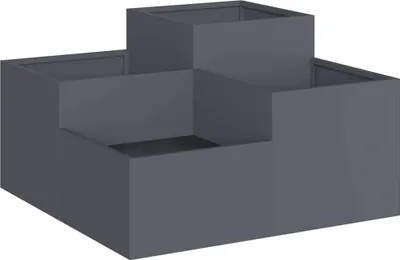 Image de vidaXL Pot de fleurs de jardin anthracite 80 x 80 x 48 cm acier