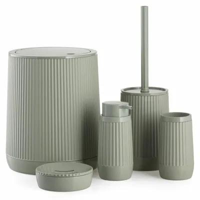 Immagine prodotto di OKYANUS | Accessori da bagno - Set da bagno - Set da 5 pezzi - verde - in plastica - Set di accessori da bagno - Pratico