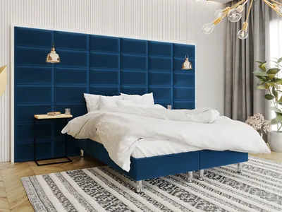 Produktbild von MIRJAN24 Boxspringbett Lux für Wandpaneel, Doppelbett mit Matratze, Schlafzimmer (Farbe: Manila 26, Größe: 180x200 cm)