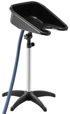 Produktbild von SucceBuy Mobiles Friseurwaschbecken, höhen- und winkelverstellbar, Haarwaschbecken mit Ablaufschlauch und stabiler Basis, ideal für Barbershops, Beauty-Spas und Friseursalons