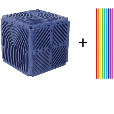 Produktbild von 3D Sensory Activity Board - Motorikspielzeug mit 20 Bausteinen & 6 Texturen - Feinmotorik & Hand-Auge-Koordination Spielzeug für Kinder, Blau