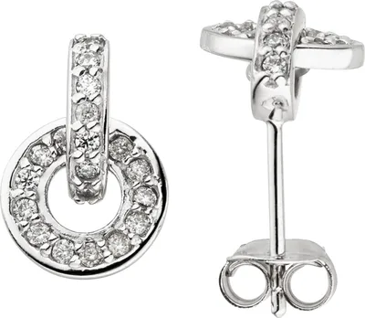 Produktbild von Ohrstecker 925 Sterling Silber 40 Zirkonia Ohrringe