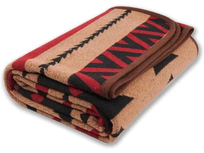 Productafbeelding van Merinowol deken, 160x200 cm, bruinrood, superzacht, knuffeldekentje, woonaccessoire