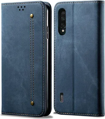 Image de Etui Xiaomi Mi A3, Etui portefeuille en cuir avec fermeture magnétique et fonction stand pour Xiaomi Mi A3 bleu