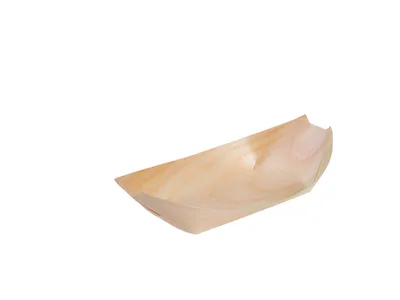 Obrázok produktu pre Drevená miska na jedlo, loďka 13 x 8 cm [100 kusov]