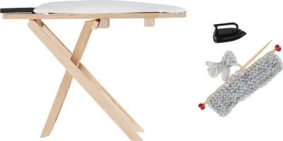 Produktbild von Wichtel-Set "Bügelbrett, Bügeleisen & Strickutensilien", 3-tlg.
