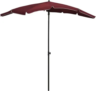 Image de Parasol de jardin avec mât 200x130 cm rouge bordeaux