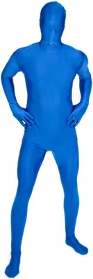 Productafbeelding van Elasthan Bodysuit - Second Skin Kostuum - Feestelijke Evenementen - Ademend Stof - 340 g - Blauw
