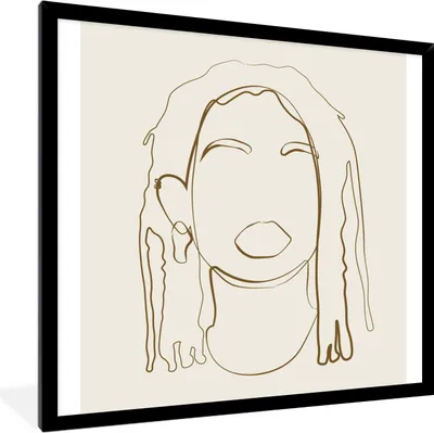 Produktbild von MuchoWow® Gerahmtes Poster Frauen - Text - Strichzeichnungen - Zitate 40x40 cm - Poster mit Schwarzem Bilderrahmen Wandposter Rahmen Foto Bilder - Mit Rahmen - Wanddekoration Schlafzimmer