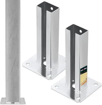 Produktbild von Famanu Paalträger Set 2 Stück 60x40 mm - Plugplatte für Pfosten und Mattenzäune