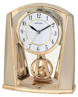 Produktbild von Rhythm Kaminuhr 7772/18, modern, Gold, schwingendes Pendel, Kunststoff