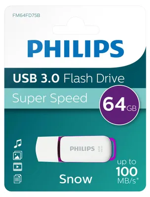Produktbild von Philips USB-Stick 64 GB USB 3.0 Snow Edition Leserate bis 100 MB/s