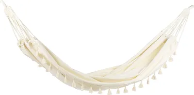 Obrázok produktu pre BELIANI Záhradná hojdacia sieť béžová bavlna a polyester strapce do interiéru a exteriéru boho štýl