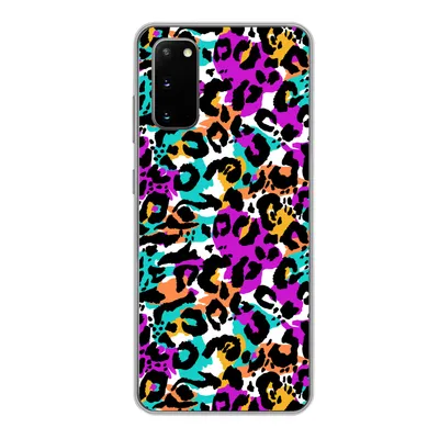 Produktbild von MuchoWow® Handyhülle Schutzhülle Hülle für Samsung Galaxy S20 Pantherdruck - Regenbogen - Weiß Silikon Softcase Handy Hülle - Bild