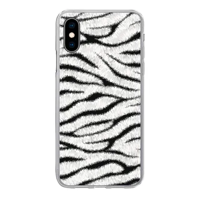 Produktbild von MuchoWow® Handyhülle Schutzhülle Hülle für iPhone X Tiermuster - Zebra - Weiß Silikon Softcase Handy Hülle - Handyhülle