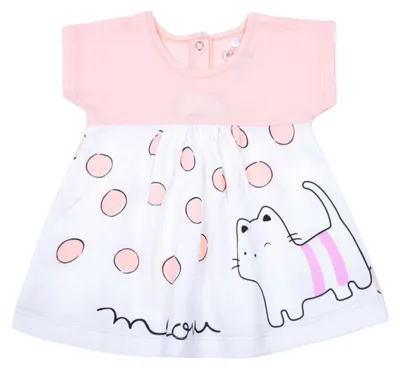 Immagine prodotto di Abito da bambina – Taglia 68 – Colore pesca – 100% cotone – Alla moda e traspirante
