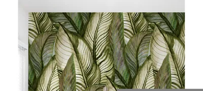 Produktbild von Coloray Fototapete 208x146 cm An Einer Wand Latex Latextapete - Palm Monstera verlässt Blumen