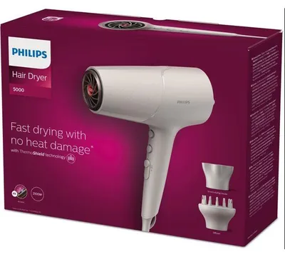 Obrázok produktu pre Fén PHILIPS série 5000 BHD501/20 ThermoShield, 2100 W, funkcia ionizácie (4x), s difúzorom