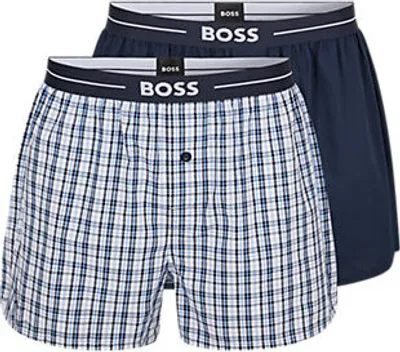 Zdjęcie produktu dla BOSS – szorty piżamowe NOS Boxer EW, zestaw 2 sztuk, z czystej bawełny, 2 wzory, oddychające