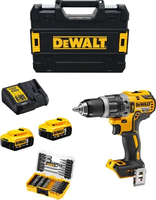Immagine prodotto di Trapano a percussione DeWALT DCD796P2T (2 x 5,0 Ah + DCB115 + TSTAK II) + set di 40 punte per avvitatore