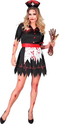 Immagine prodotto di Costume da infermiera Zombi per donna Nero Halloween - S
