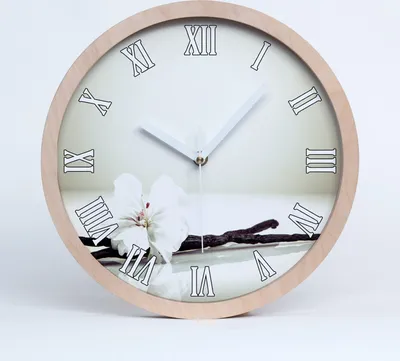 Produktbild von Holzuhr 25fi cm wanduhr - weiße Spitzen - Vanilleschote