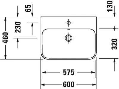 Produktbild von DURAVIT 23606013001 Aufsatzbecken Happy D.2 Plus 600mm
