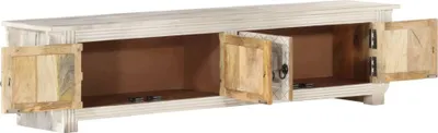 Obrázek produktu pro vidaXL TV skříňka bílá 140x30x35 cm Masivní dřevo Mango