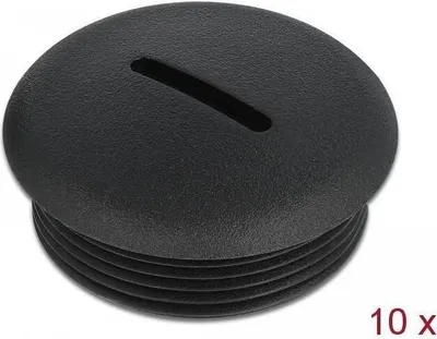 Productafbeelding van Delock afsluitdop M32 x 1,5, zwart, 10 stuks