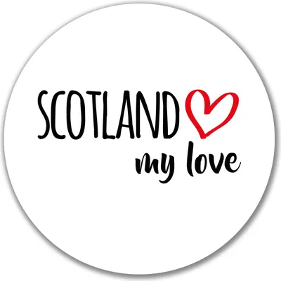 Produktbild von Huuraa Aufkleber Scotland my love 10cm rund Sticker Geschenkidee