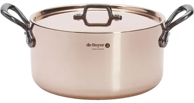 Produktbild von [DEBUYER634224] De Buyer Prima Matera Kookpot, Gietijzeren Handvaten - 90% Koper - 10% Rvs (24cm)