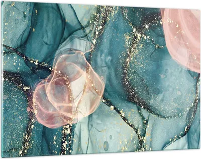 Produktbild von Bilder auf glas - Einteilig - Flüssigkeit Gold Rosa - 120x80cm - Glasbilder - Wandbilder - Bilder - zum Aufhängen bereit - Wanddekoration aus Glas - Glas Bilder - Wandbild auf Glas - GAA120x80-4817