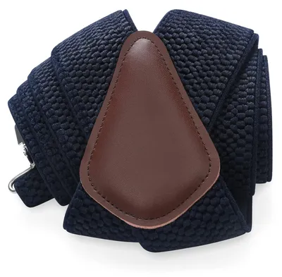Imagen del producto de Suspensorios elásticos, de 5 cm de ancho, con 4 clips metálicos, ajustables, de color azul oscuro, para hombre