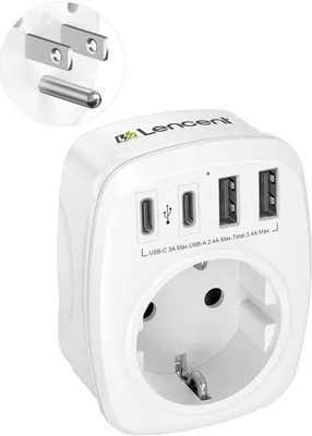 Productafbeelding van Reisadapter Universele Stekker, EU voor VS Type B Reisstekker