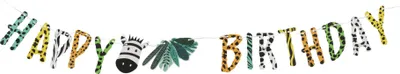 Image de Guirlande Happy Birthday 180cm avec motif animal / zèbre multicolore