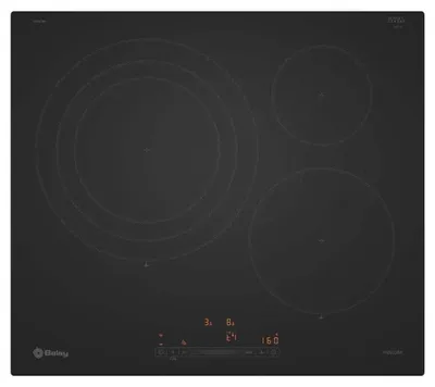 Produktbild von Balay 3EB967MH, Schwarz, Integriert, 60 cm, Zonen-Induktionskochfeld, Glas, 3 Zone(n)