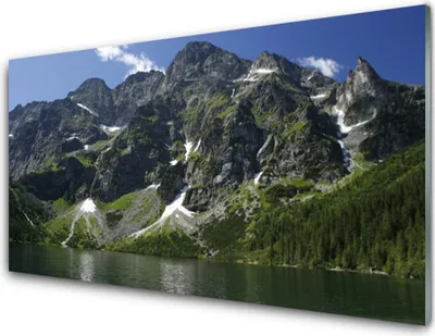 Produktbild von Acrylglasbilder 100x50 Wandbild Druck Gebirge See Wald Landschaft