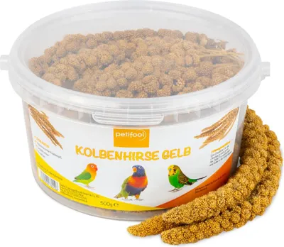 Productafbeelding van Petifool Kolbenhirse, geel, 500g - Voeder voor alle siervogels - Vogelvoer