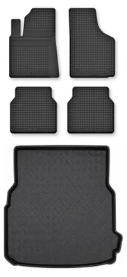 Productafbeelding van Rubberen automatten + kofferbakmat voor Mercedes-Benz Klasa C W206 vanaf 2021 (stationwagen) – 5-delig, zwart, op maat – Wielganizator Semi-Universal