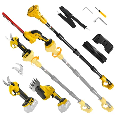 6-in-1 Teleskop-Heckenschere, Akku für DeWalt 20 V, 200-280 cm