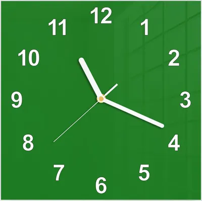 Produktbild von Wanduhr aus Glas mit Motiv Grüner Hintergrund I- 30 x 30 cm - inkl. Aufhängesystem