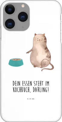 Produktbild von Mr. & Mrs. Panda Iphone 11 Pro Handyhülle Katze Fressen - Weiß - Geschenk, Handy Case, Premium Kunststoff