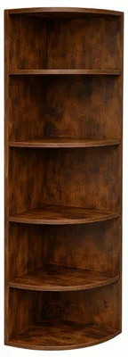 Produktbild von Hoppa! | Eckbücherregal | 4 Ebenen - Holz - Graubeige | 30 x 30 x 130 cm