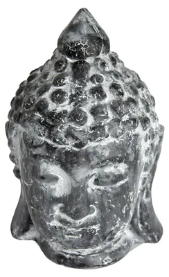 Produktbild von Dekofigur Buddhas Kopf aus Terrakotta schwarz H 23,4 cm