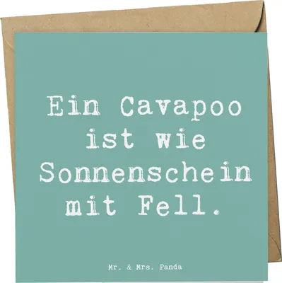 Produktbild von Mr. & Mrs. Panda Grußkarte Spruch Cavapoo Sonnenschein - Meeresbrise - Geschenk, doppelkarte, Mischlingshund, anlasskarte, Glückwunschkarte, mit Fell, intelligente Hunde