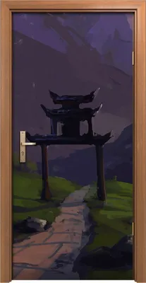 Produktbild von Türposter 90x200 cm Türaufkleber Türtapete Türfolie Klebefolie Chinesische Stadt Abstrakte