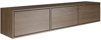 Produktbild von Selsey Framme – hängendes TV-Board mit drei Klappen, Holzoptik Walnuss, 150 cm